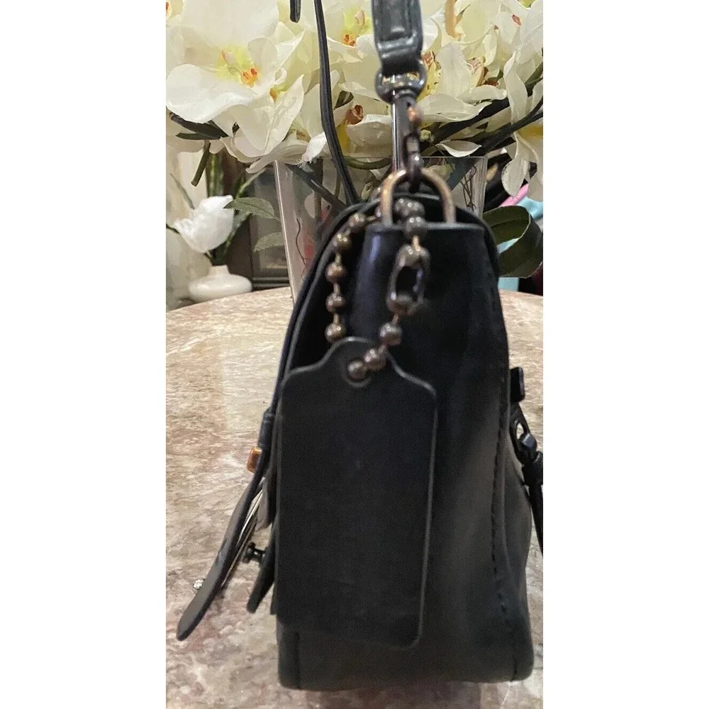 COACH BLEECKER BLACK LEATHER MINI BROOKLYN MESSENGER BAG 32279 EUC,MSRP‎ $468